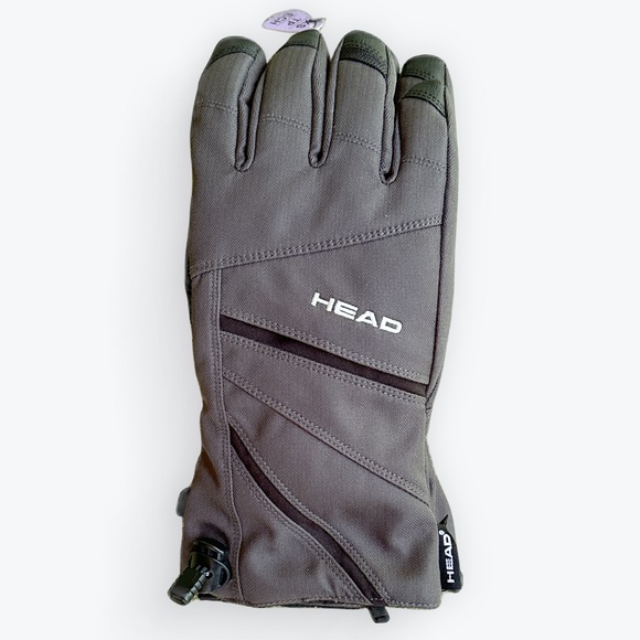 Head Unisex Charcoal Clip-Together Ski Gloves Dupont Sorona Warm & Soft ~ XS - Picture 3 of 8